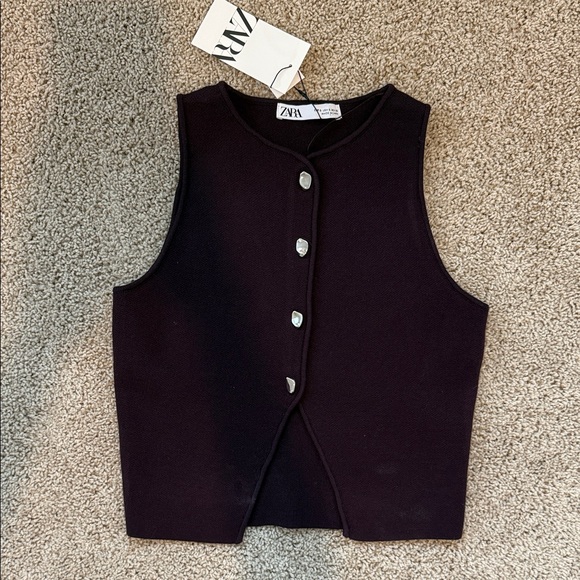 Zara burgundy vest Small - Picture 2 of 3